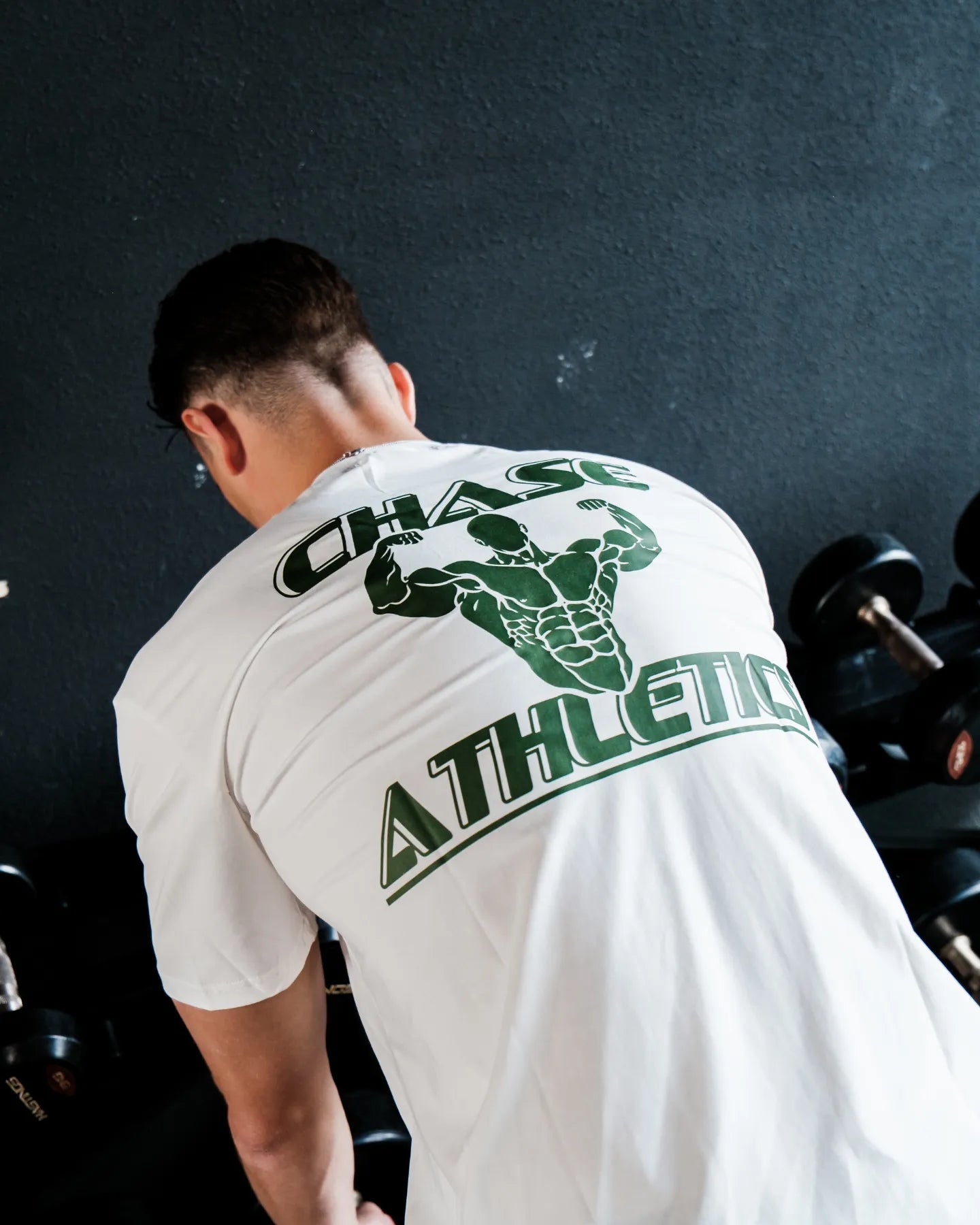 Oversized zwart lifting T-shirt voor heren van Chase Athletics – ideaal voor fitness en krachttraining.